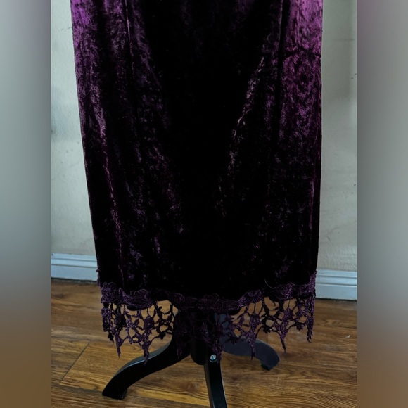 Vintage Mauve Velvet Sheath Midi Dress 90’s Witchy whimsigoth stevie knicks noir - Picture 8 of 14